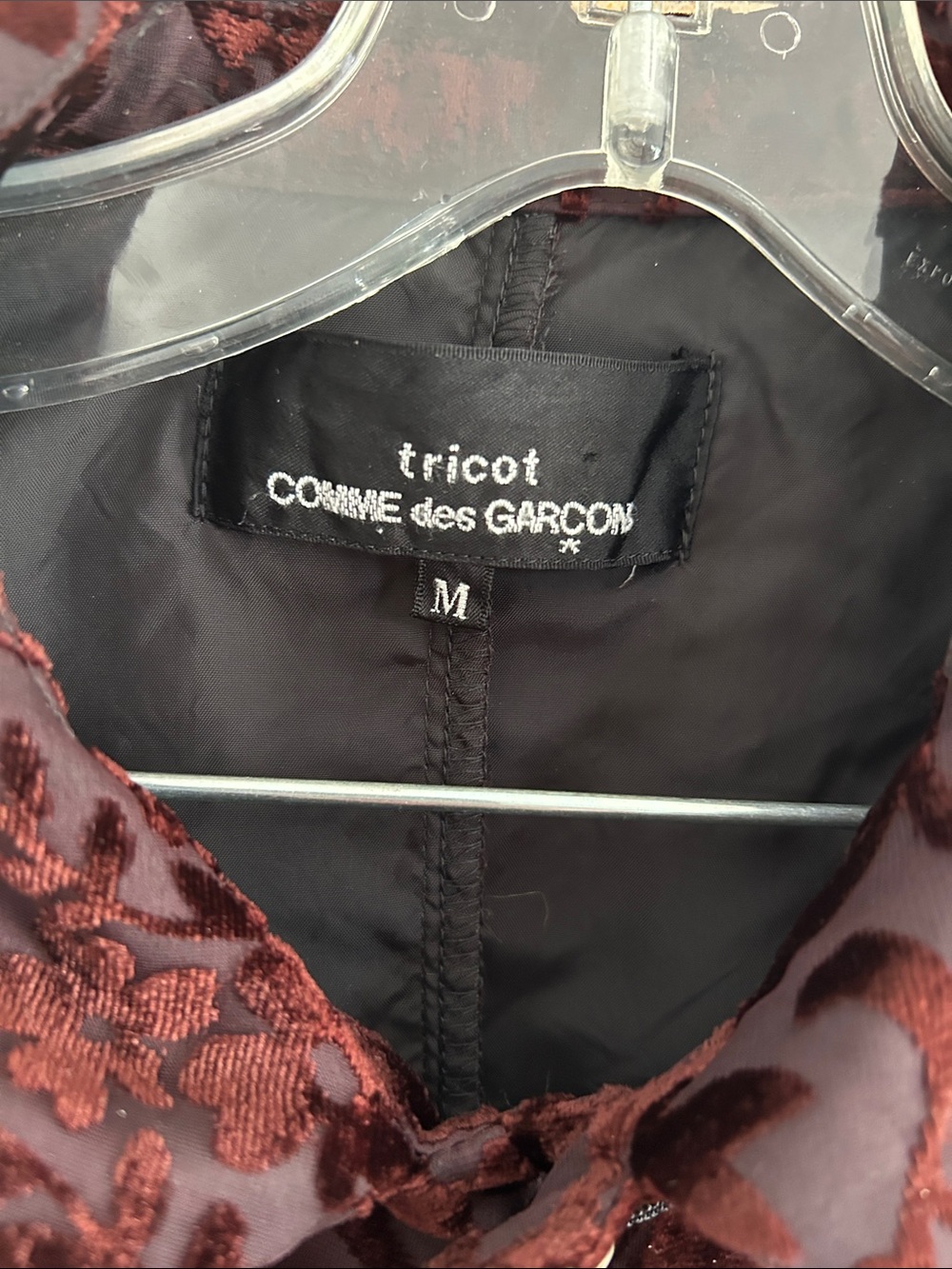 Archival AD2002 Tricot Comme des Garcons Velvet Brocade Jacket TG-J014 size M